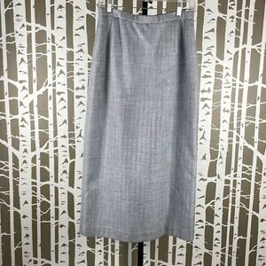 Pendleton Tweed Maxi Pencil Skirt Navy White 10